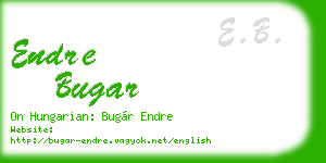endre bugar business card